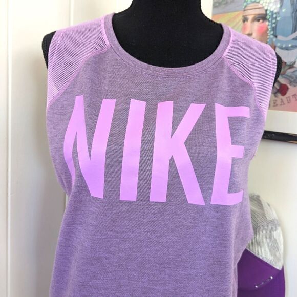 Nike Purple Orchid Mesh Muscle Tank Top sz SM EUC - Picture 3 of 9